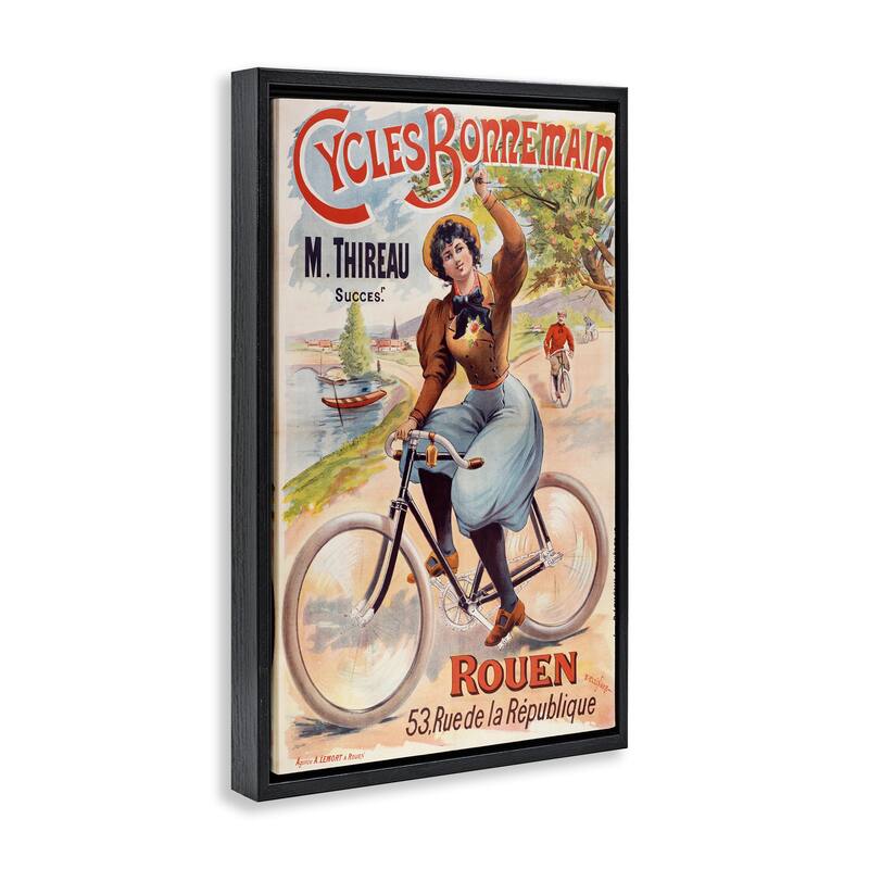 Stupell Vintage Cycles Bonnemain Framed Floater Canvas Wall Art Design By Marcus Jules