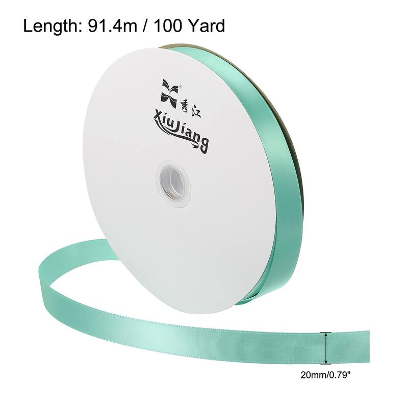 Satin Ribbon, Double Face Solid Crafts Roll for Party Home Decoration - Sky Blue