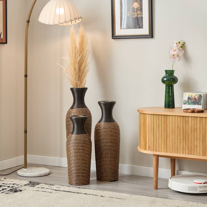 3-piece set of decorative floor vases,high independent flower racks,artificial vine vases,PVC vases,home decoration flower racks