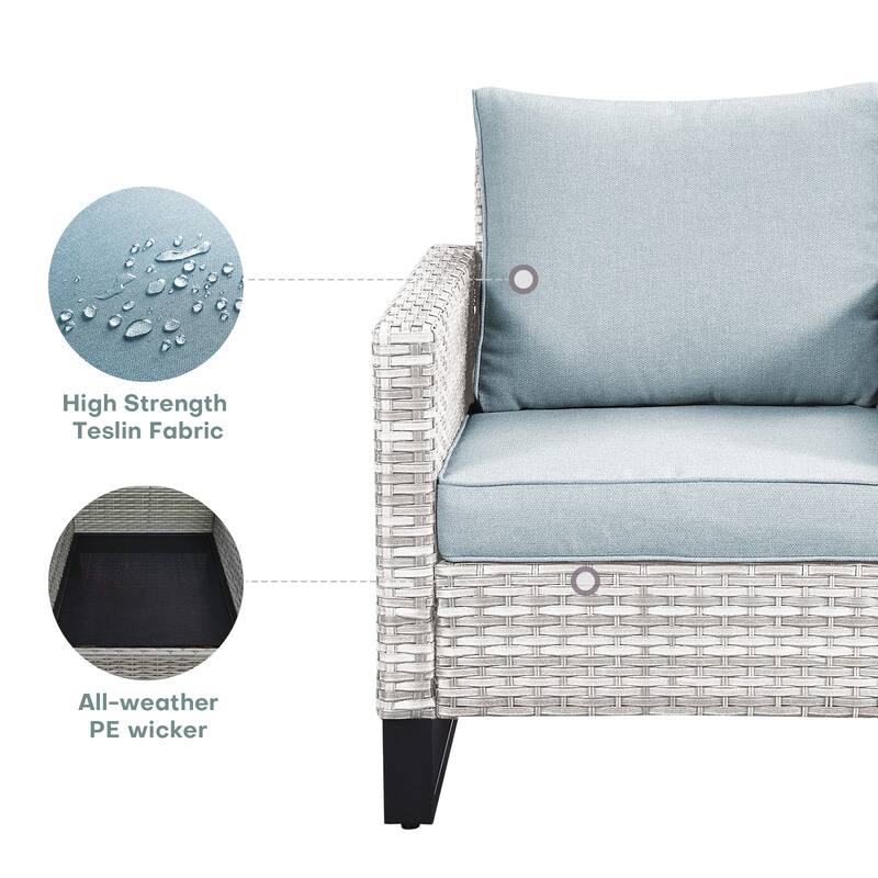 Gymojoy Outdoor PE Wicker Chairs with Table
