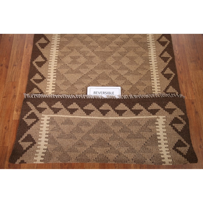 Reversible Kilim Oriental Area Rug Flat-weave Wool Carpet - 3'2" x 5'2"
