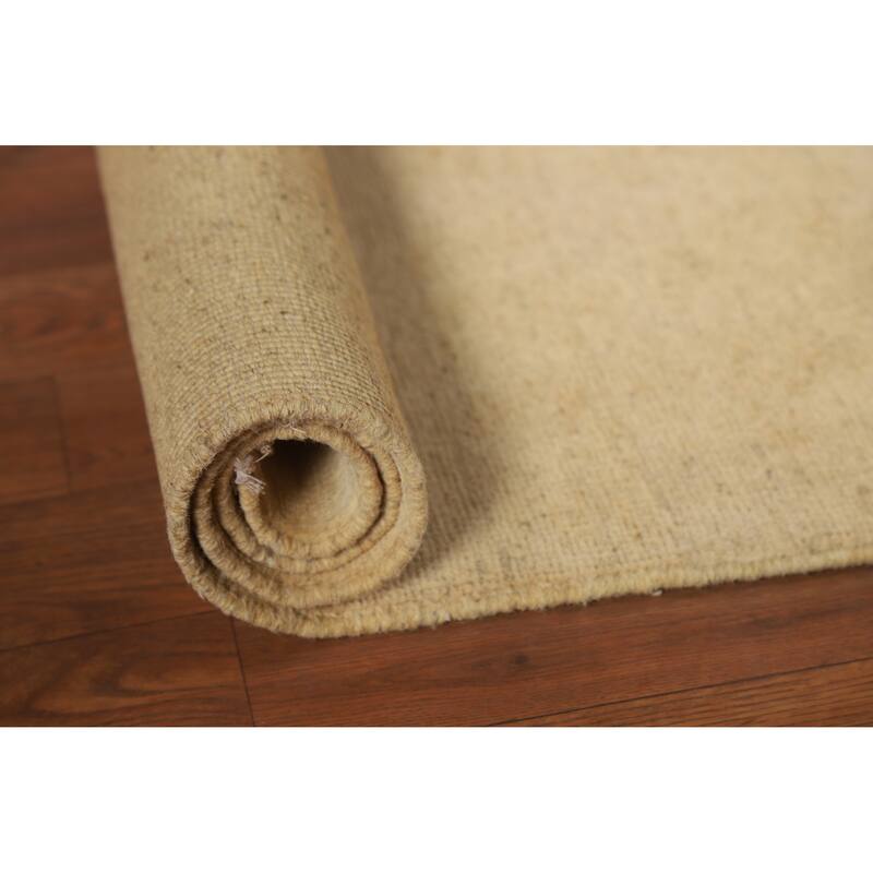 Modern Solid Gabbeh Oriental Foyer Rug Hand-Knotted Wool Carpet - 2'9"x 3'11"