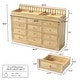 preview thumbnail 16 of 16, Pine Wood Baby Changing Table with 12 Large Drawers Natural Finish Convertible Nursery Dresser Chest - 59.9"x40.2"