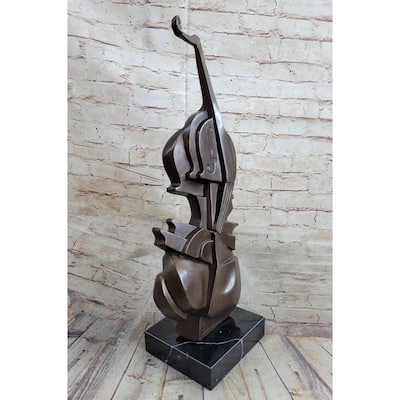 Cello Bronze Metal Sculpture Statue Figure Collectible Musician Musical Instrument Decor Dali