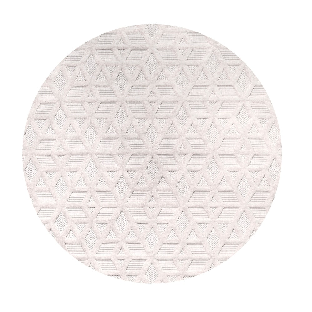 JONATHAN Y Peralta Neutral Geometric Indoor/Outdoor Area Rug