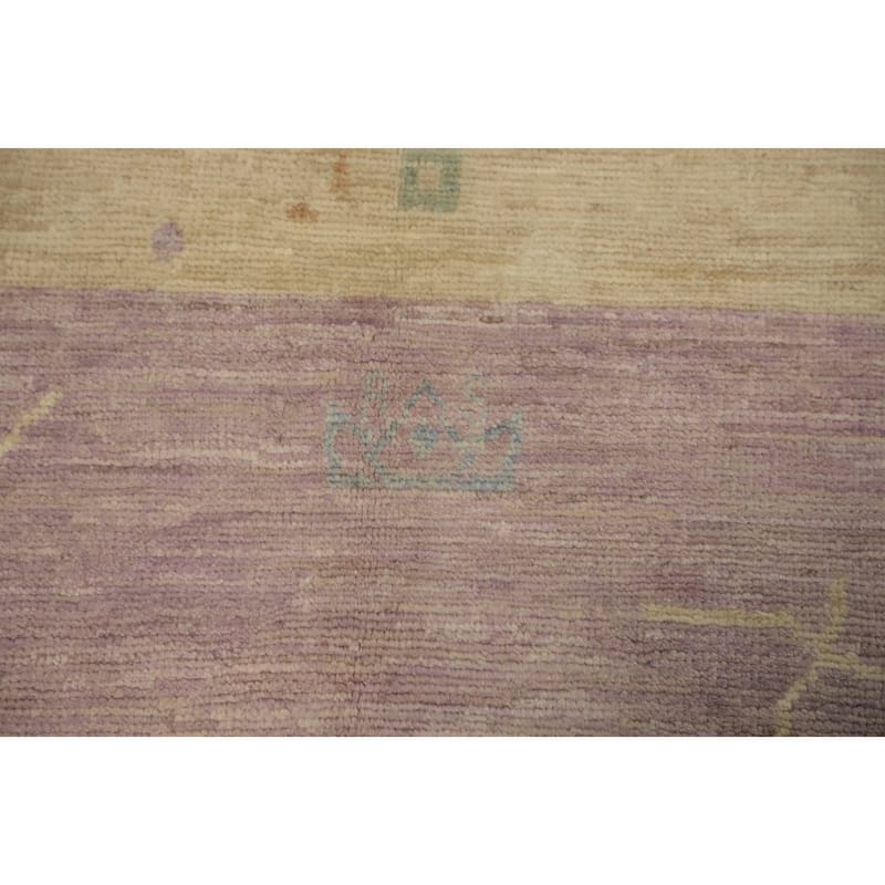 Hand Knotted Oriental 100% Wool Carpet Traditional Floral Purples Ziegler Area Rug - 7' 0'' X 6' 7''