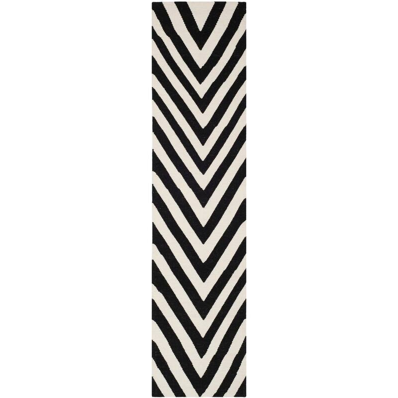 SAFAVIEH Hand-woven Moroccan Reversible Richelle Dhurrie Chevron Reversible Dhurrie Blue