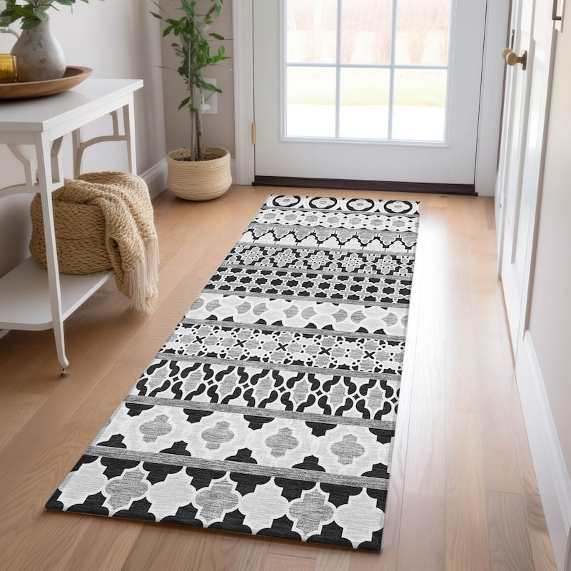 Machine Washable Indoor/ Outdoor Chantille Boho Stripe Rug