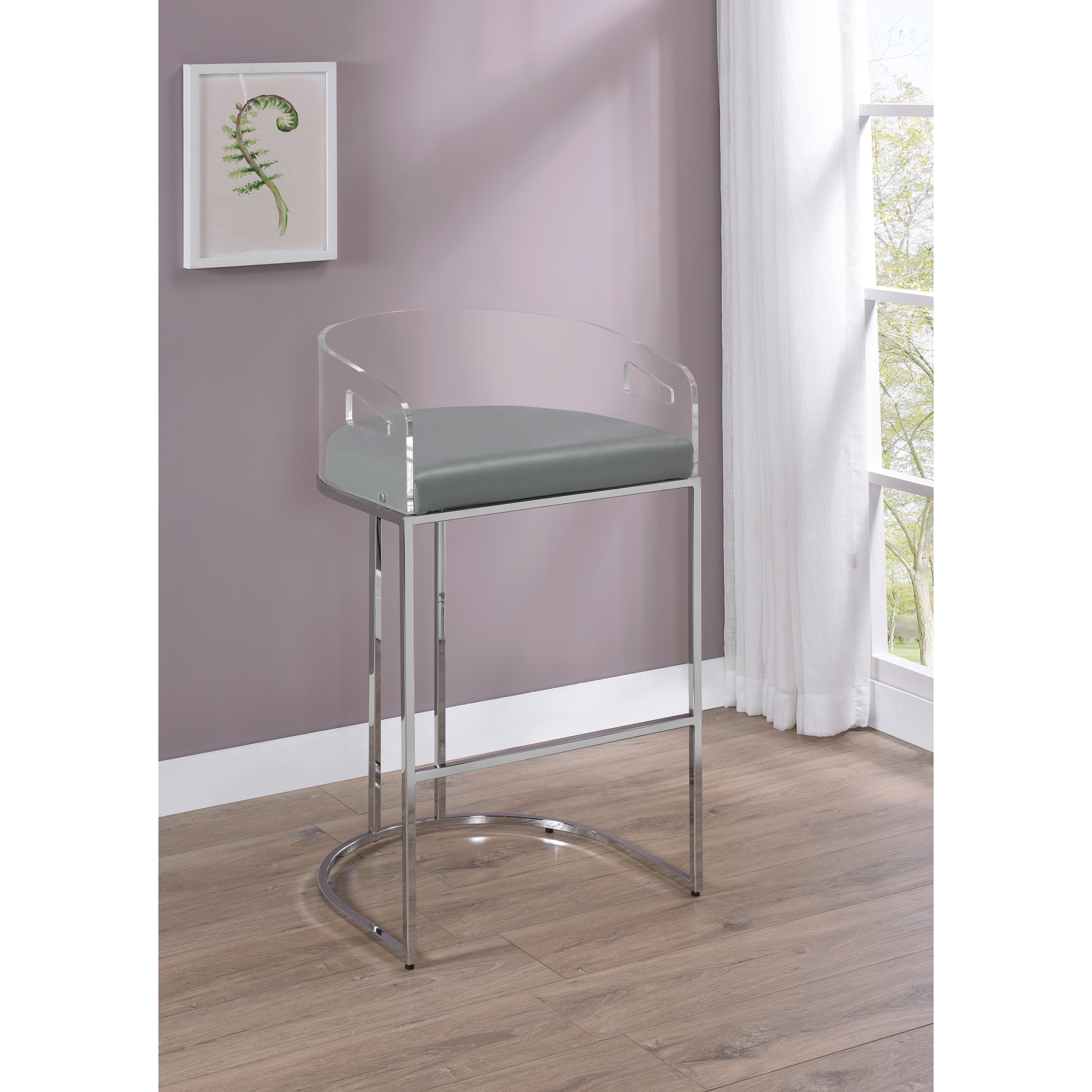 Coaster Furniture Thermosolis Clear Acrylic Back Bar Stools Set