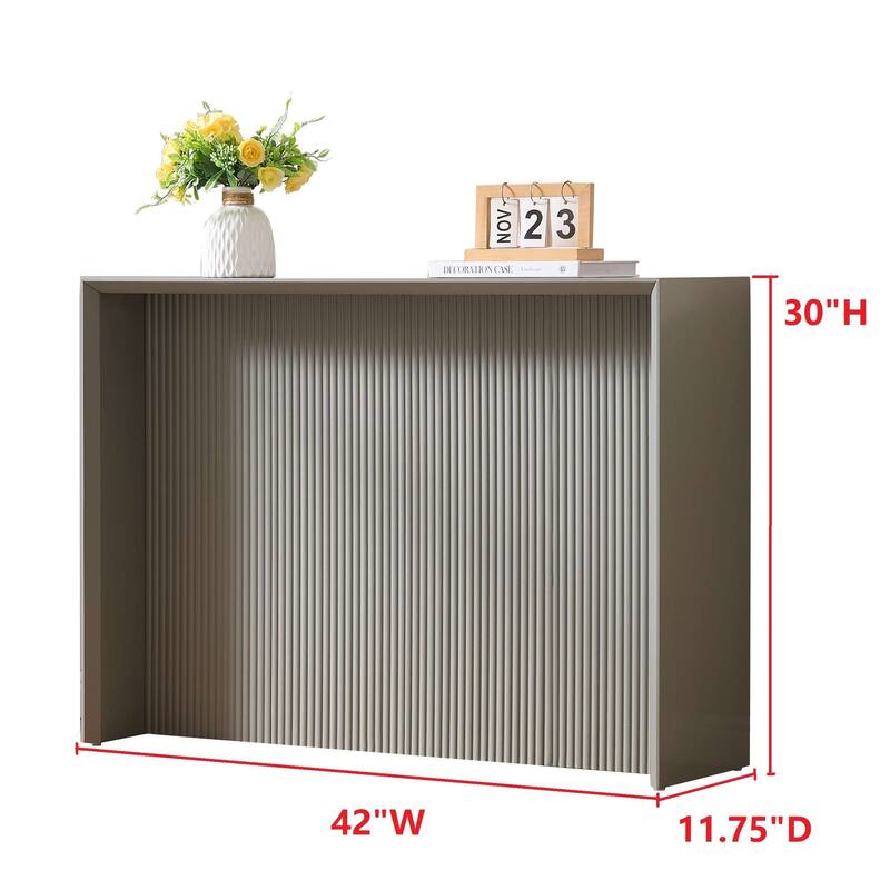 Lira Contemporary Wood Ripple Front Console Table