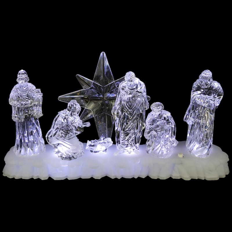 LED Lighted Nativity Scene Acrylic Christmas Decoration - 12.25"