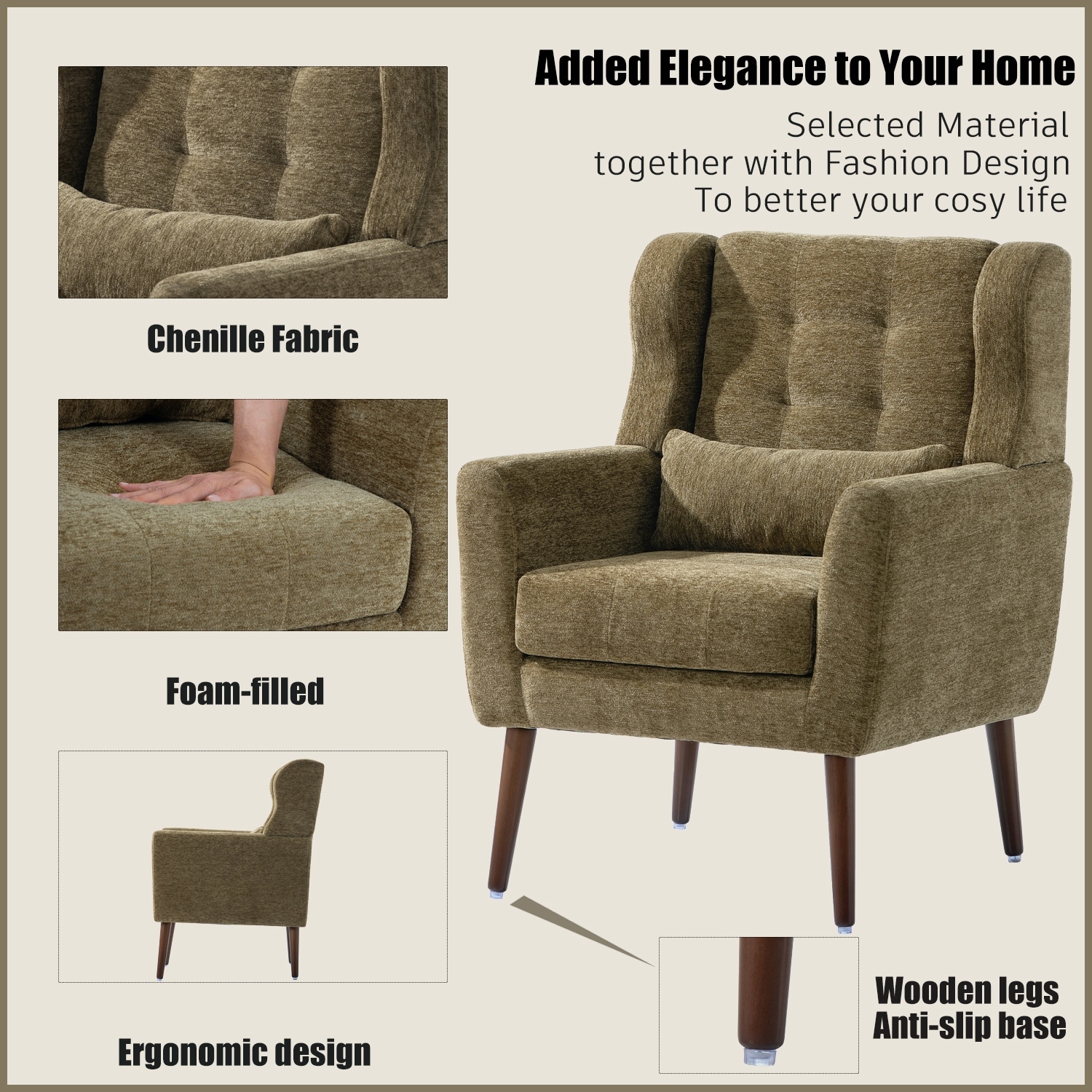 Accent Chair Upholstered Living Room Chairs Comfy Reading Chair