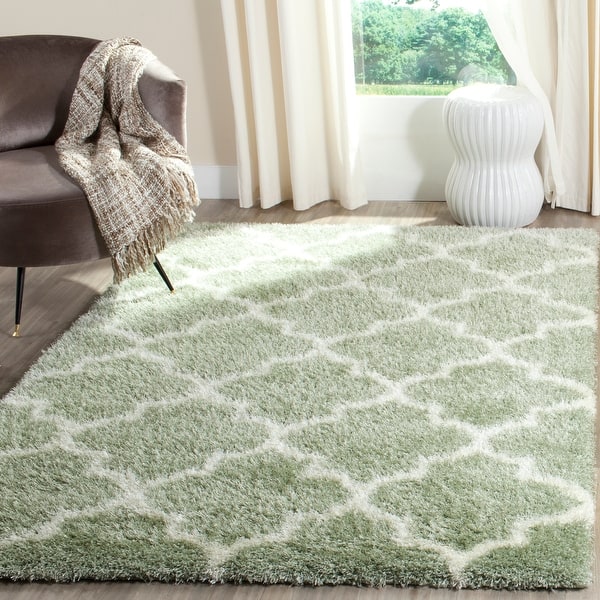 slide 2 of 101, SAFAVIEH Montreal Shag Sadia 2-inch Thick Rug 3' x 5' - Sage/Ivory - Rectangle