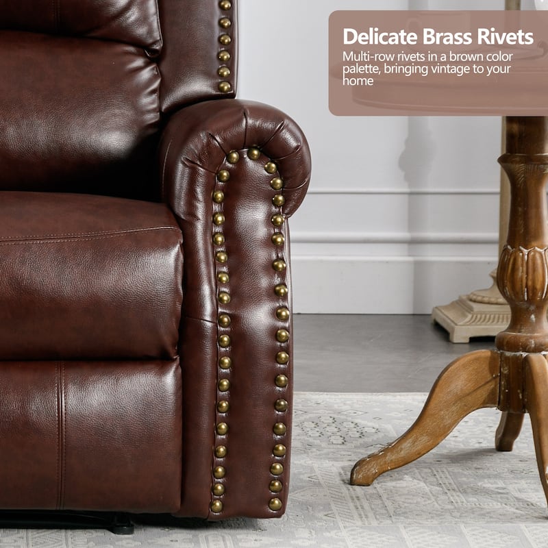 Power Recliner Chair with Massage and Heat, Faux Leather Electric Recliner with USB Port for Living Room