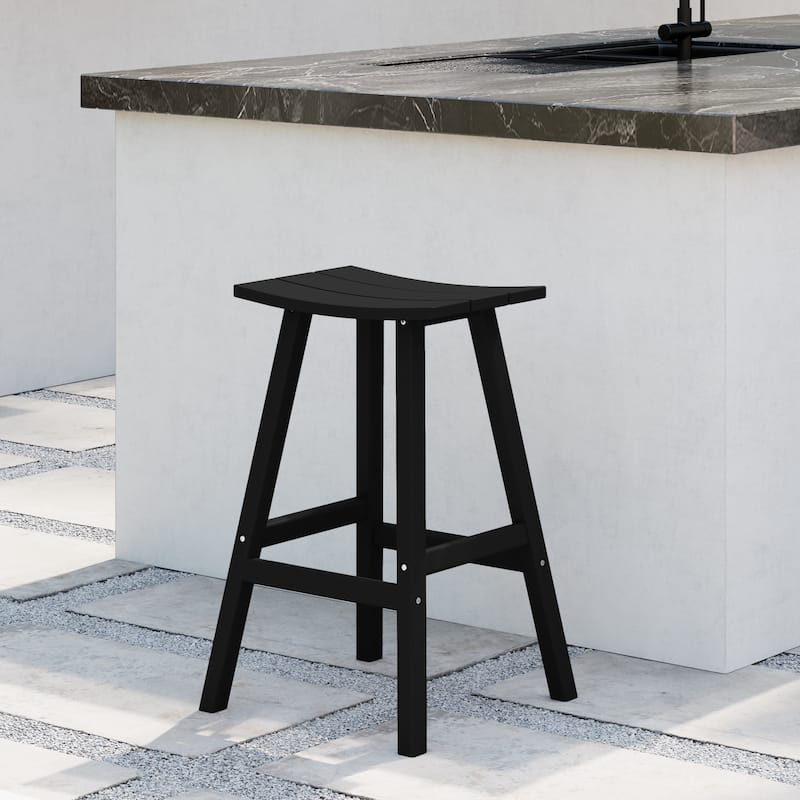 Laguna Hdpe All Weather Outdoor Patio 29" Saddle Seat Bar Stool