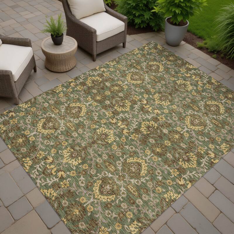 Machine Washable Indoor/ Outdoor Traditional Hartman Chantille Rug