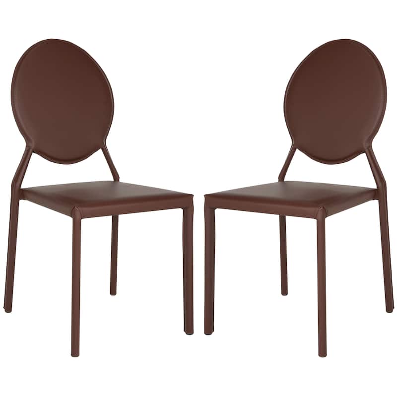 SAFAVIEH Gearldine Mid-Century White Dining Chair (Set of 2) - 17.3" x 22.5" x 37.4" - 17Wx23Dx37H