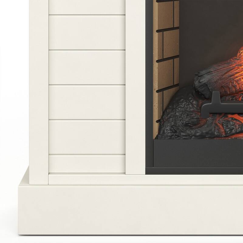 28/32/35/48" Electric Fireplace Mantel Heater w/ LED Flame Remote Timer Dark Oak/Brown/White