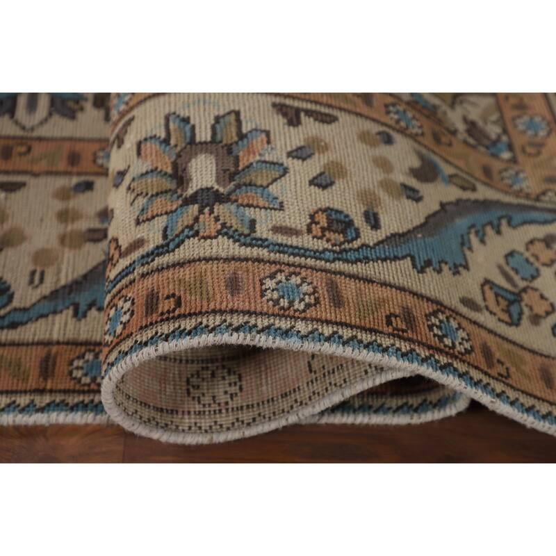 Tabriz Persian Vintage Rug Hand-Knotted Traditional Wool Carpet - 6'5"x 9'7"