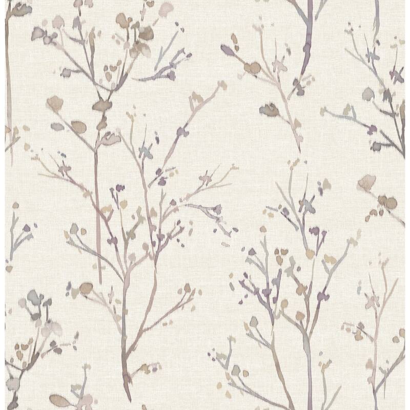 A-Street Prints Silverling Lavender Budding Branches Wallpaper