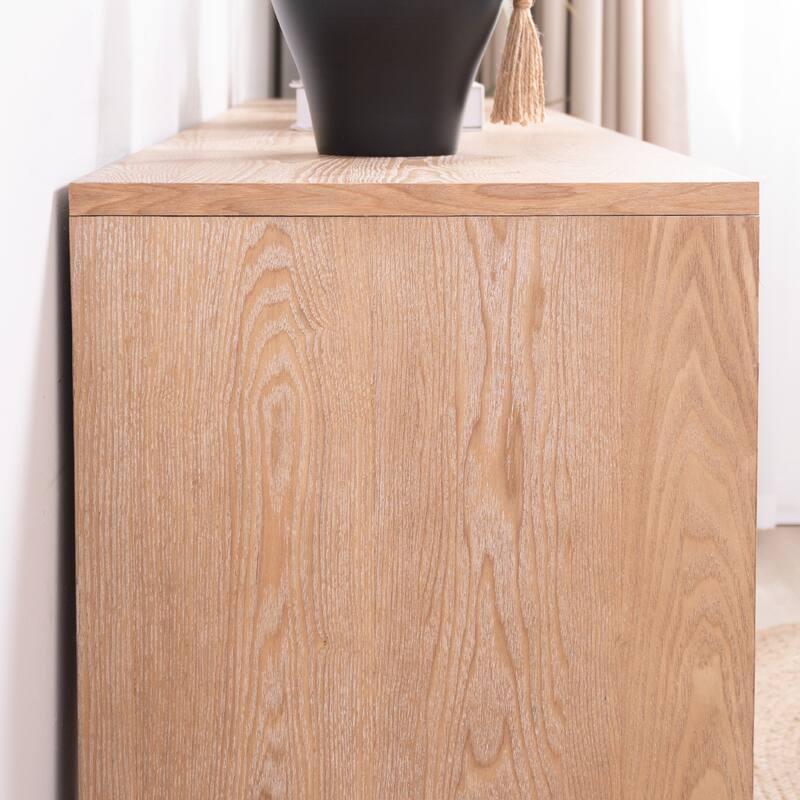 Rustic Wood Console Table with Natural Log Accents