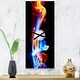 preview thumbnail 8 of 12, Designart 'Fire and Ice' Oversized Abstract Wall CLock 12 in. Wide x 28 in. High