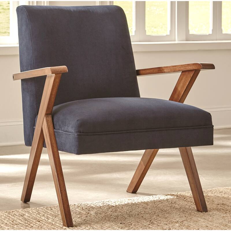 Mid-Century Modern Design Dark Blue Living Room Accent Chair - 1 Chair