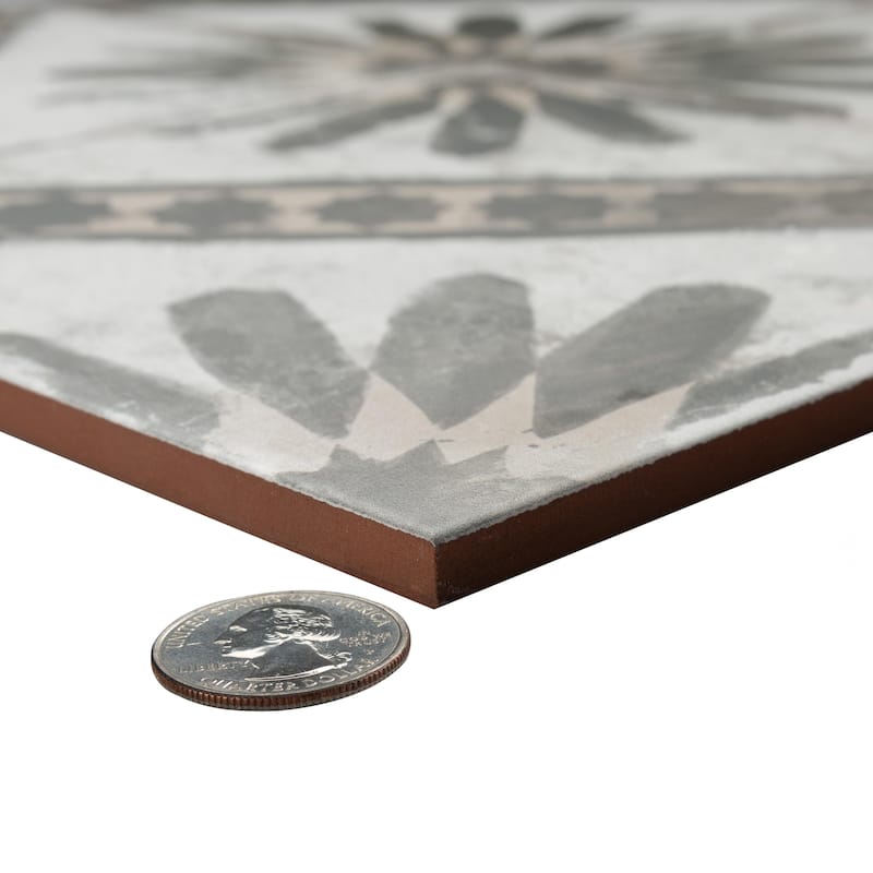 Merola Tile Kings Marrakech Charcoal Grey 17-5/8" x 17-5/8" Ceramic Floor and Wall Tile