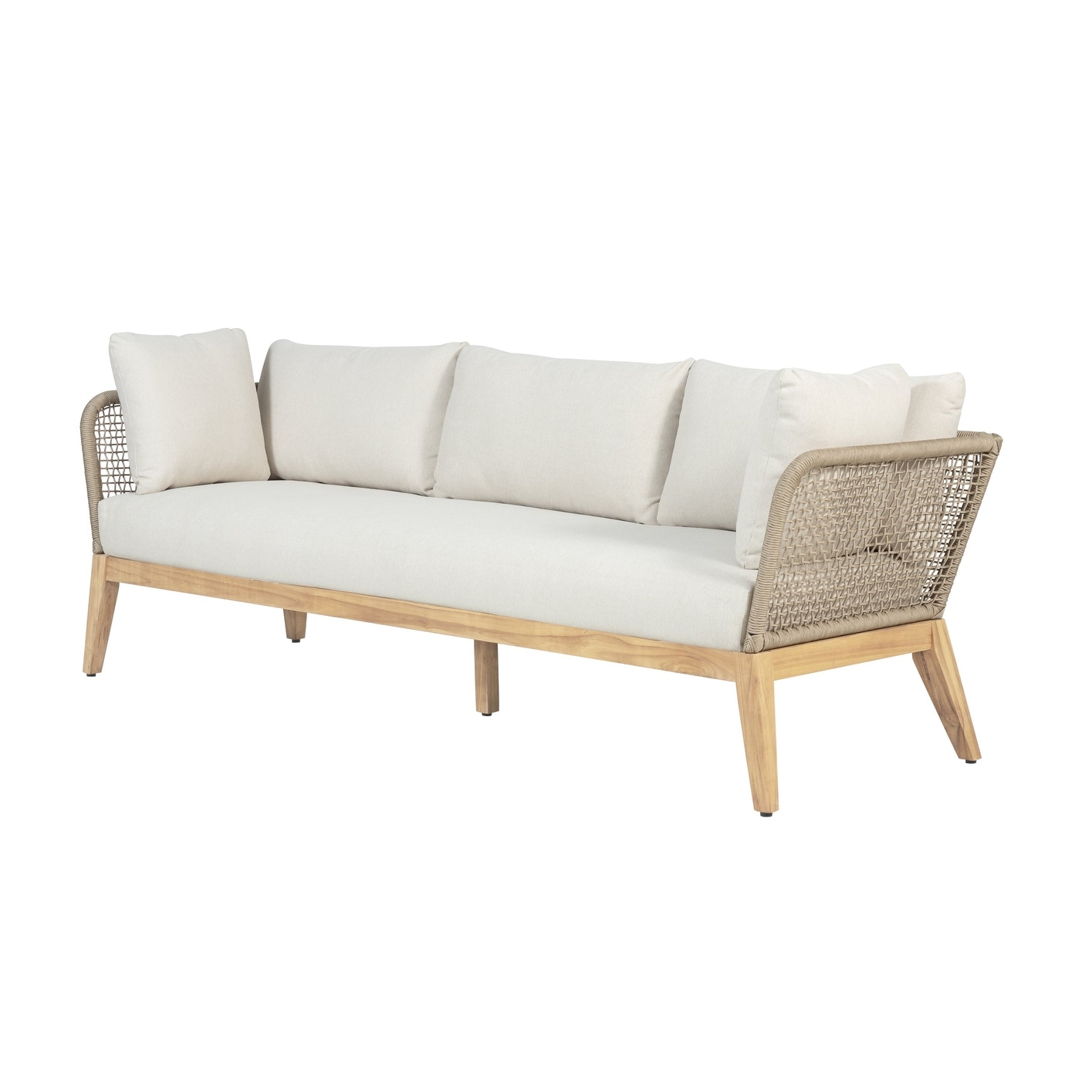 Cypress Teak Wood Sofa with Rope Design