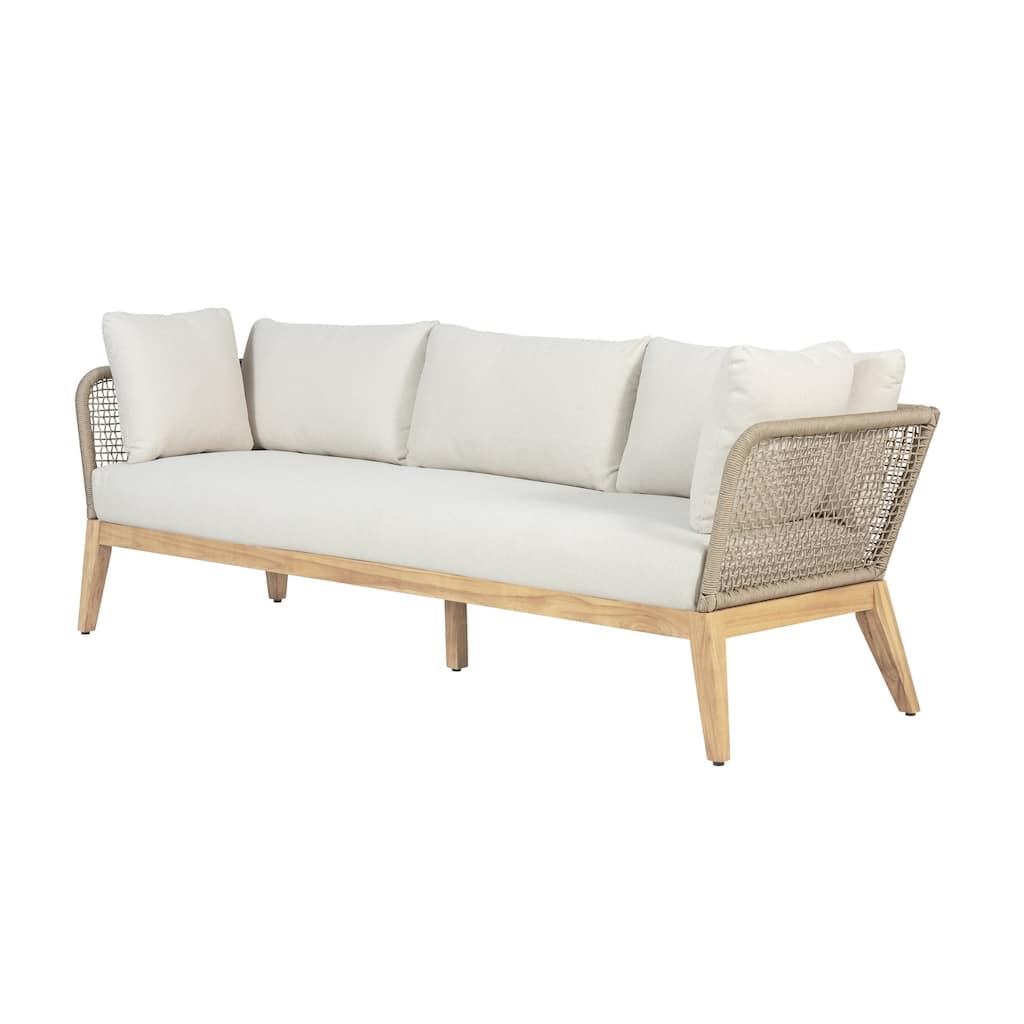 Cypress Teak Wood Sofa with Rope Design