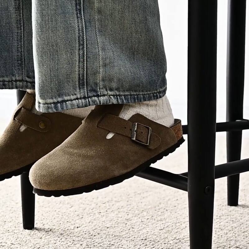 Modern Upholstered Arm Counter Stool with Metal Frame Leg(Set of 2)