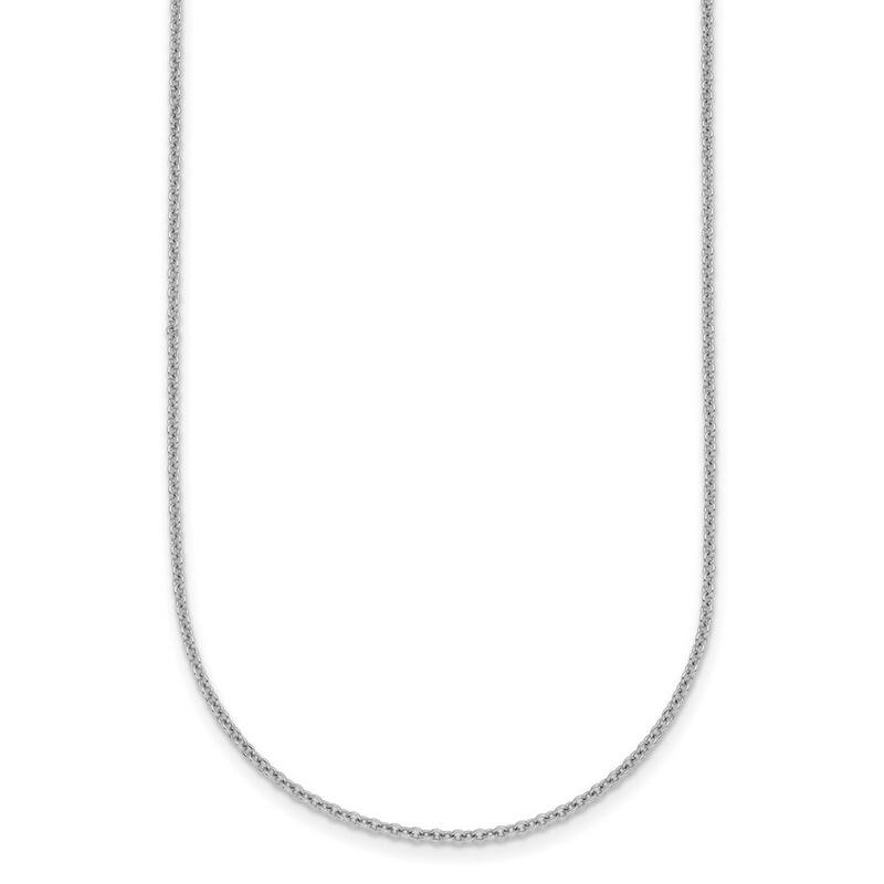 Curata Italian 14k White Gold 1.5mm Cable Chain Necklace (Lobster)