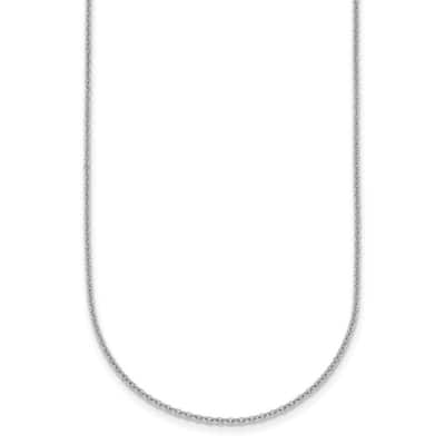 Curata Italian 14k White Gold 1.5mm Cable Chain Necklace (Lobster)