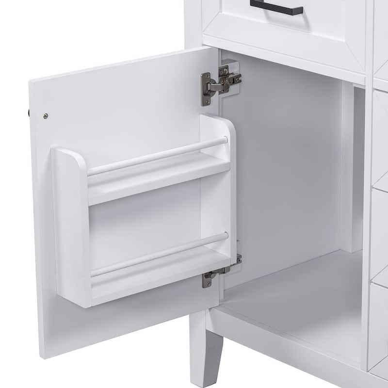 30" Solid Bathroom Vanity with Sink Set, Bathroom Cabinet with Drawers