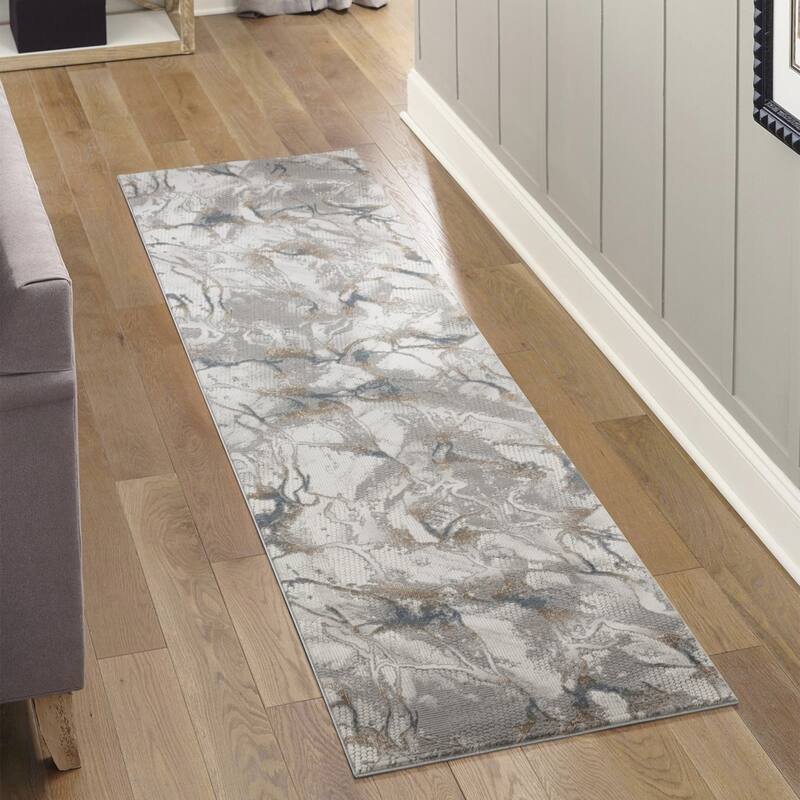 Gray 2 ft. 7 in. x 9 ft. 10 in. Area Rug - 10' x 3'