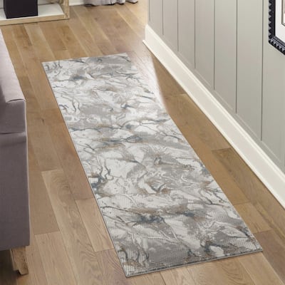 Gray 2 ft. 7 in. x 9 ft. 10 in. Area Rug - 10' x 3'