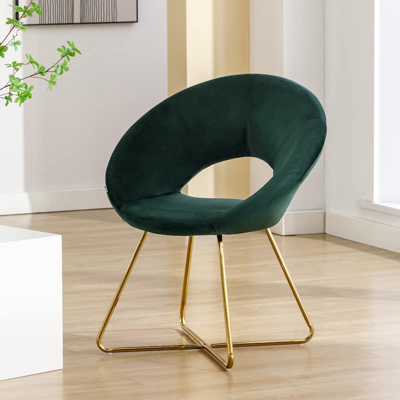 Modern Velvet Upholstered Accent Chair Vanity Leisure Chair