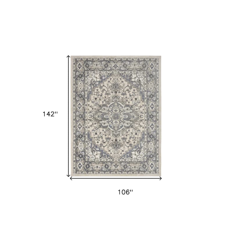 Power Loomed Floral Traditional Durable Area Rug - 142' X '106' X '0.32