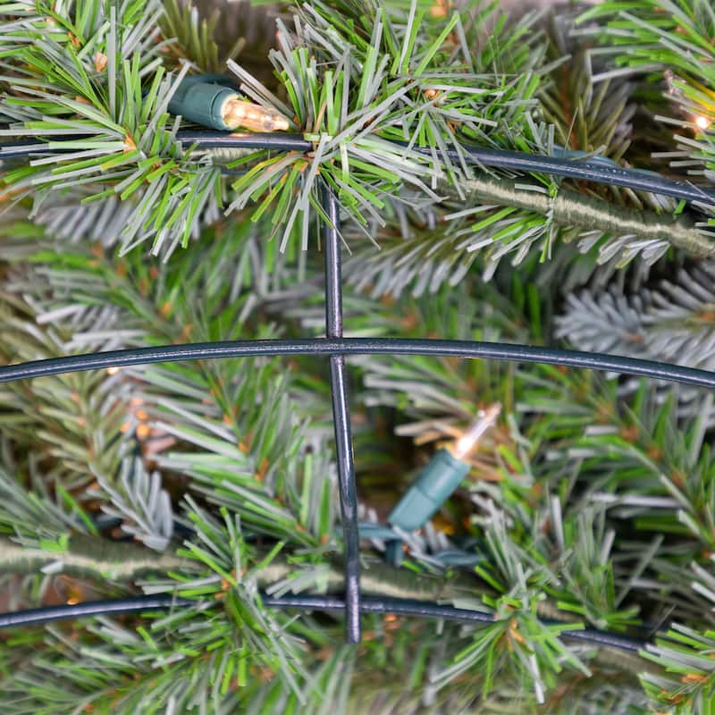 Pre-Lit Artificial Blue Spruce Christmas Wreath - 48" - Clear