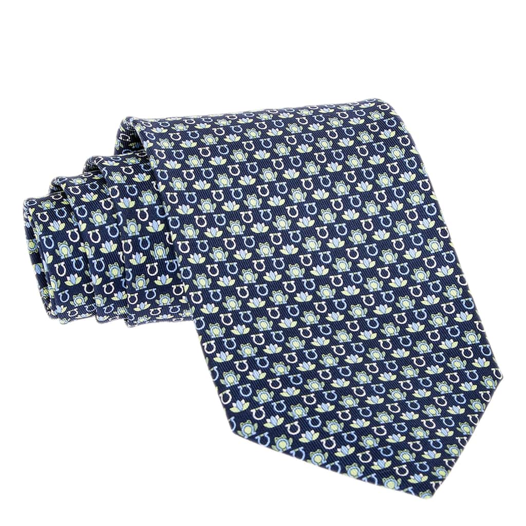 Ferragamo Frog Print Silk Tie