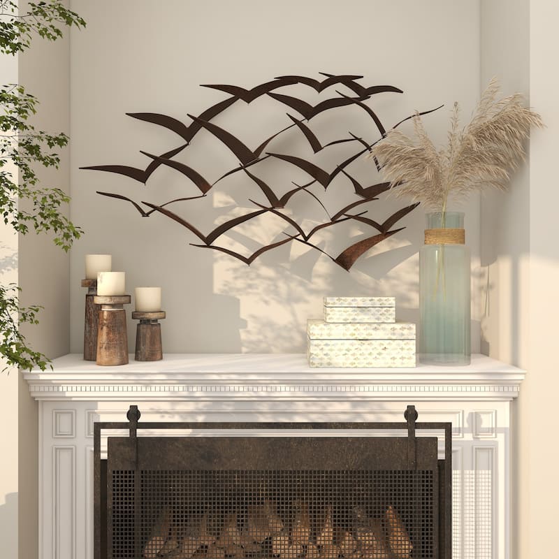 Metal Sleek Flying Imitative Bird Home Wall Decor