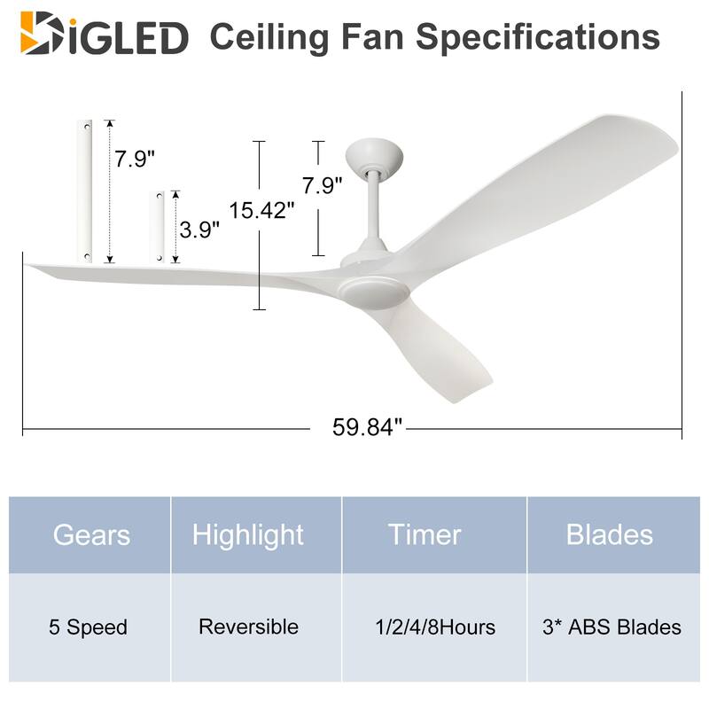 Remote Ceiling Fan with Lights Flush Mount