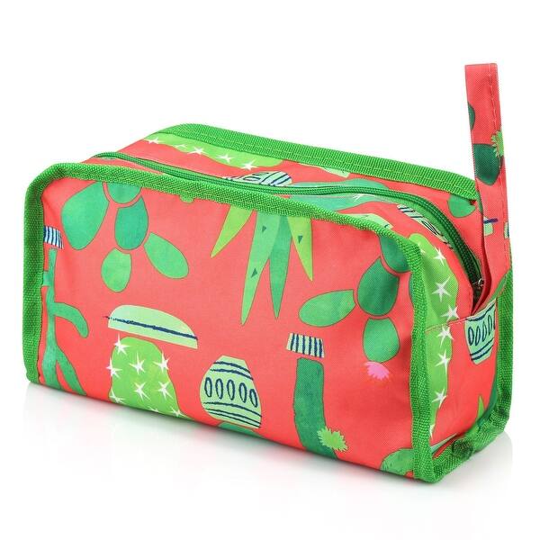 Shop Zodaca Portable Travel Cosmetic Makeup Bag Storage Multifunction Organizer Pouch Purse Zipper Case Cactus Coral Overstock 31323359