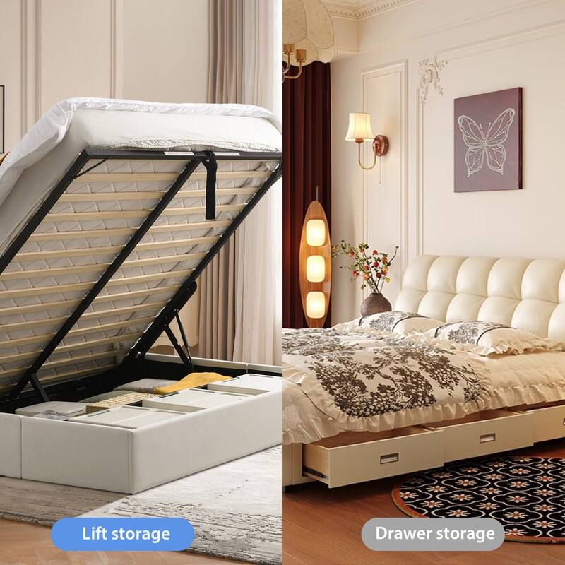 Plywood Frame Full Upholstered Platform Bed