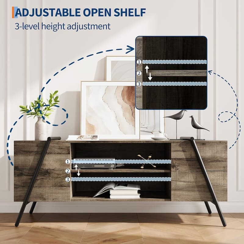 55 Inch TV Stand Modern Entertainment Center for Living Room, Bedroom, Office - N/A