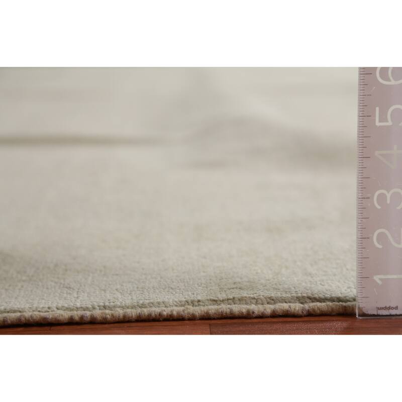 Hand Knotted Oriental 100% Wool Carpet Modern Solid Green Gabbeh Area Rug - 13' 0'' X 10' 3''