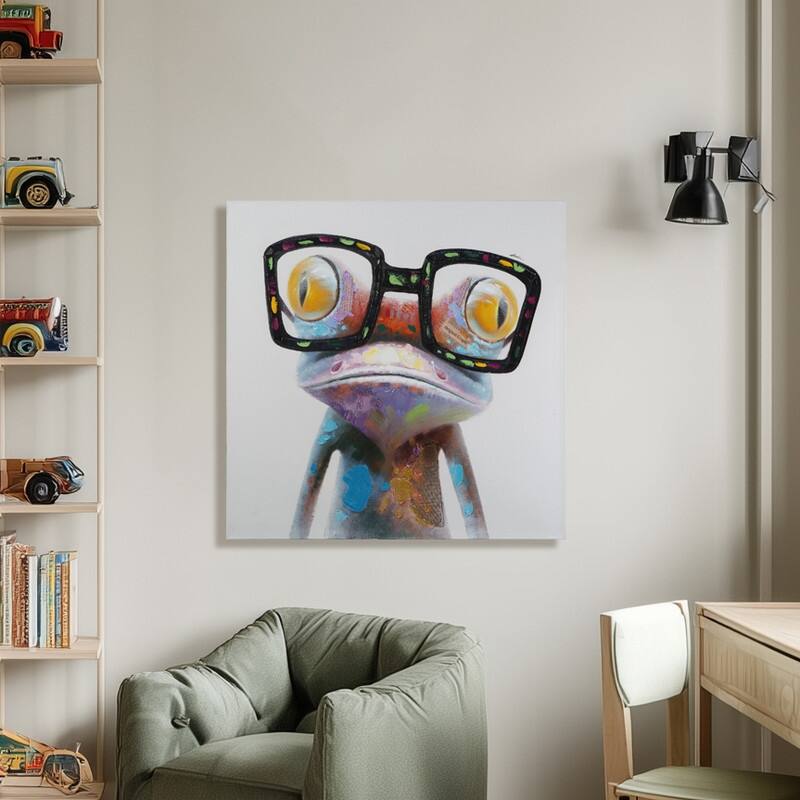 Yosemite Home Decor Hipster Froggy II Original Hand-Painted Wall Art - multi
