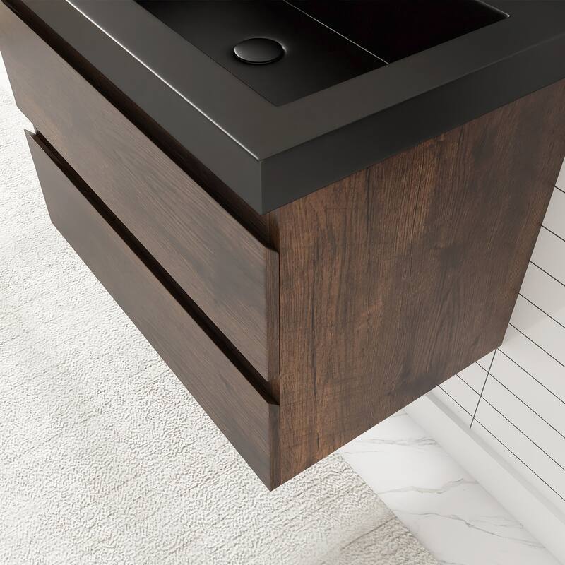Floating Bathroom Vanity with Quartz Sand Top