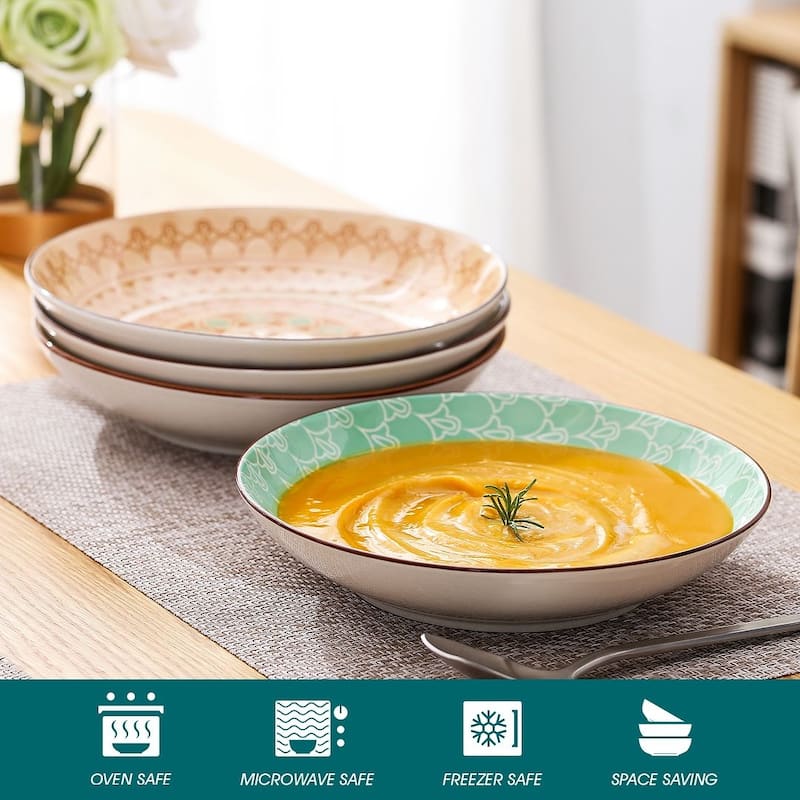 vancasso Macaron 4-Piece Multi-Color Dinner Plates Dessert Soup Plates