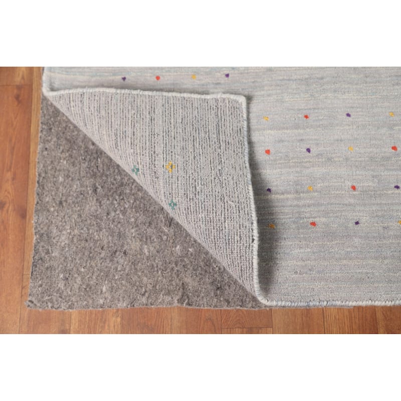 Striped Gabbeh Indian Area Rug Wool Carpet - 8'9" x 11'7"